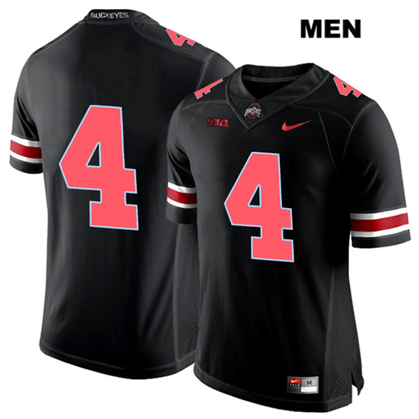 Ohio State Buckeyes Men's Jordan Fuller #4 Red Number Black Authentic Nike No Name College NCAA Stitched Football Jersey HC19R72WG
